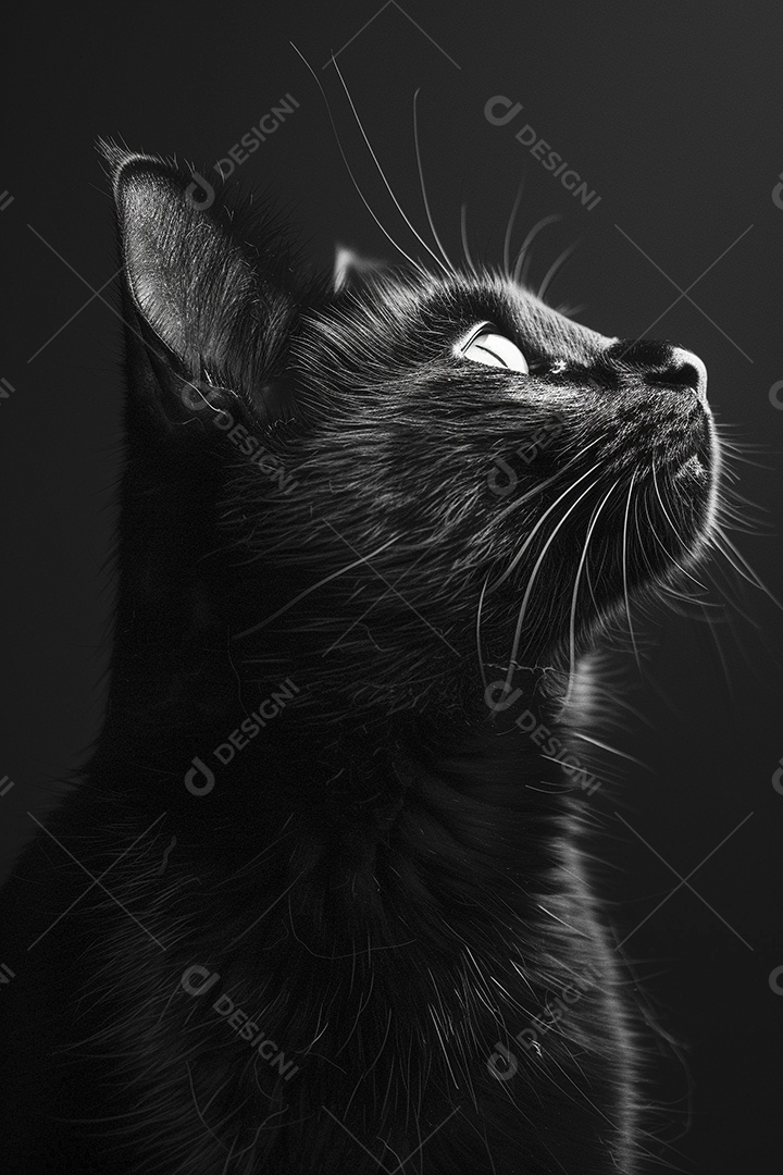 Impressionante fotografia de retrato de um gato, felino, animal de estimação