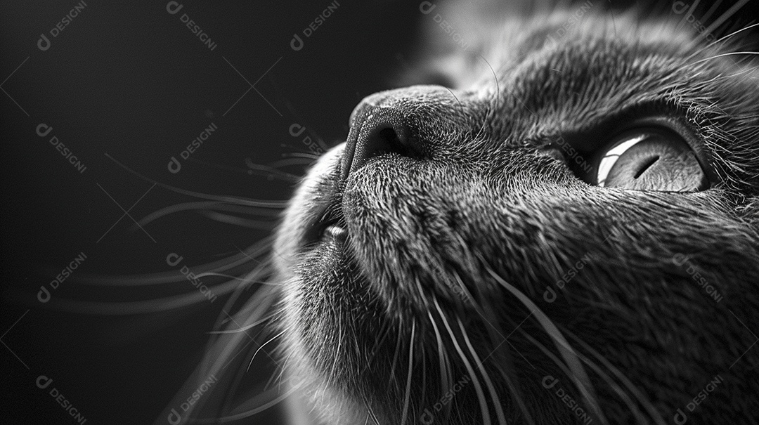 Impressionante fotografia de retrato de um gato, felino, animal de estimação