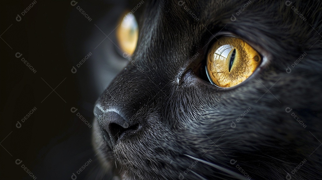 Impressionante fotografia de retrato de um gato, felino, animal de estimação