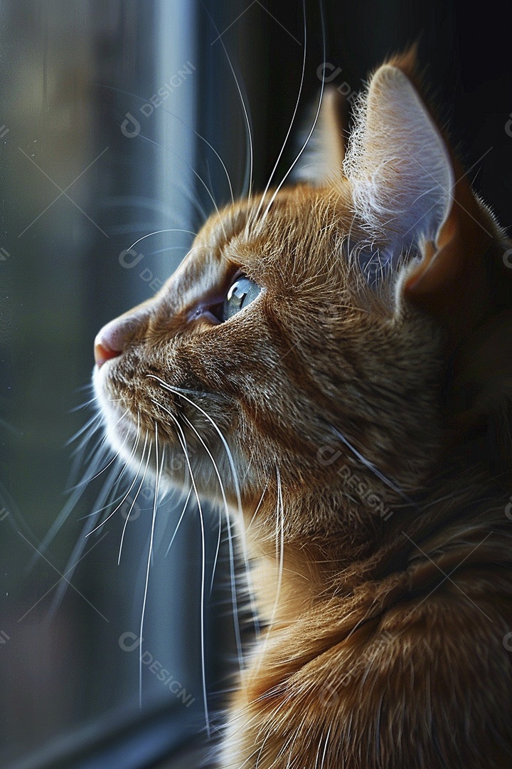 Impressionante fotografia de retrato de um gato, felino, animal de estimação