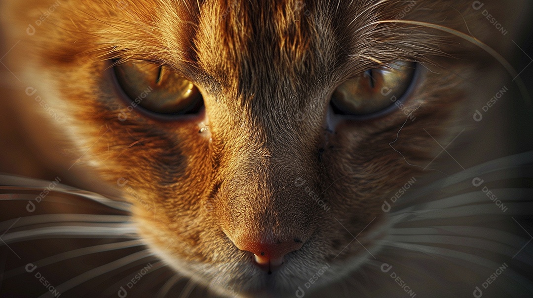 Impressionante fotografia de retrato de um gato, felino, animal de estimação