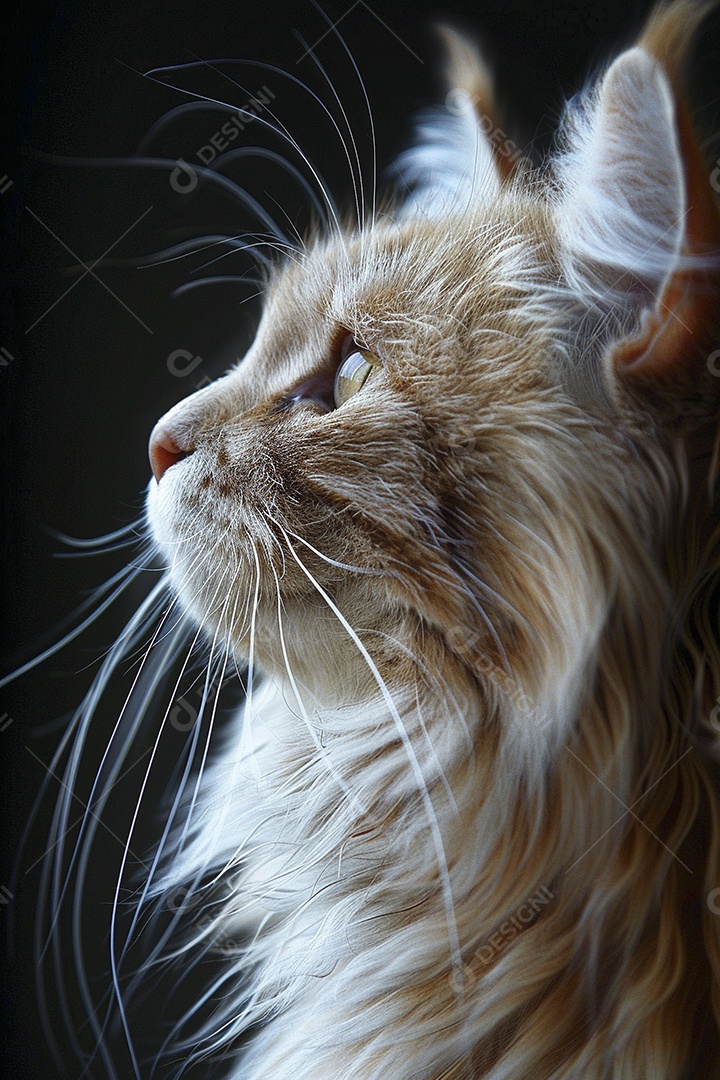 Impressionante fotografia de retrato de um gato, felino, animal de estimação