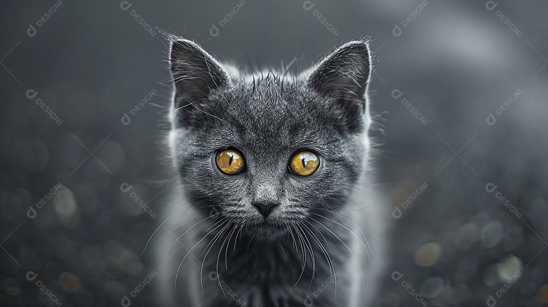 Impressionante fotografia de retrato de um gato, felino, animal de estimação