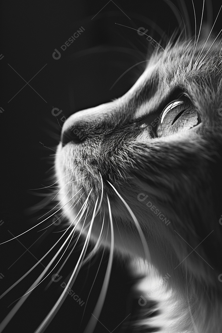 Impressionante fotografia de retrato de um gato, felino, animal de estimação