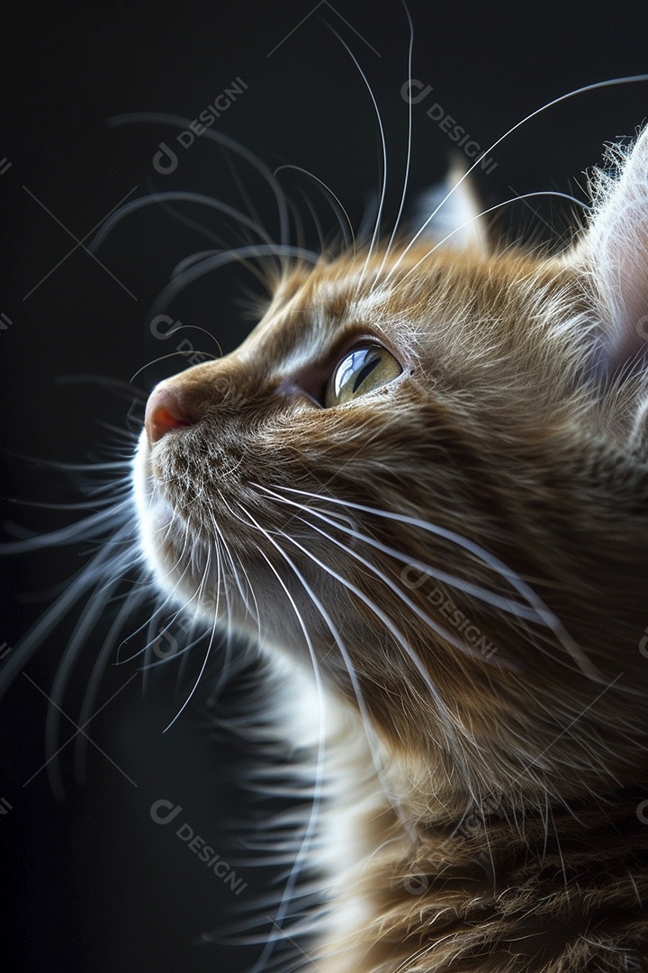 Impressionante fotografia de retrato de um gato, felino, animal de estimação