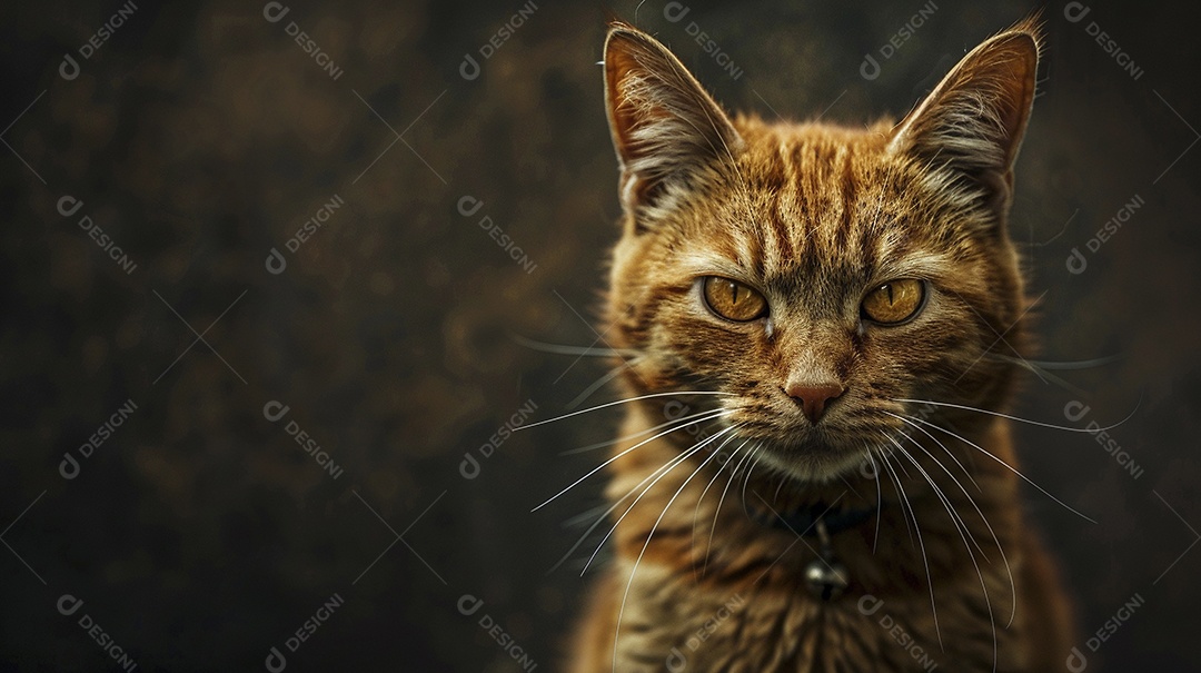 Impressionante fotografia de retrato de um gato, felino, animal de estimação