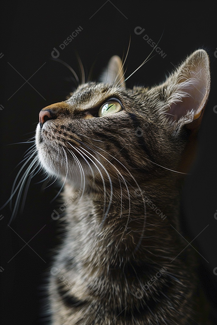 Impressionante fotografia de retrato de um gato, felino, animal de estimação