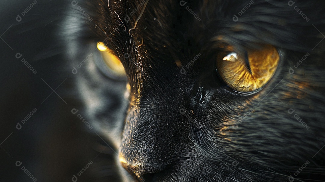 Impressionante fotografia de retrato de um gato, felino, animal de estimação