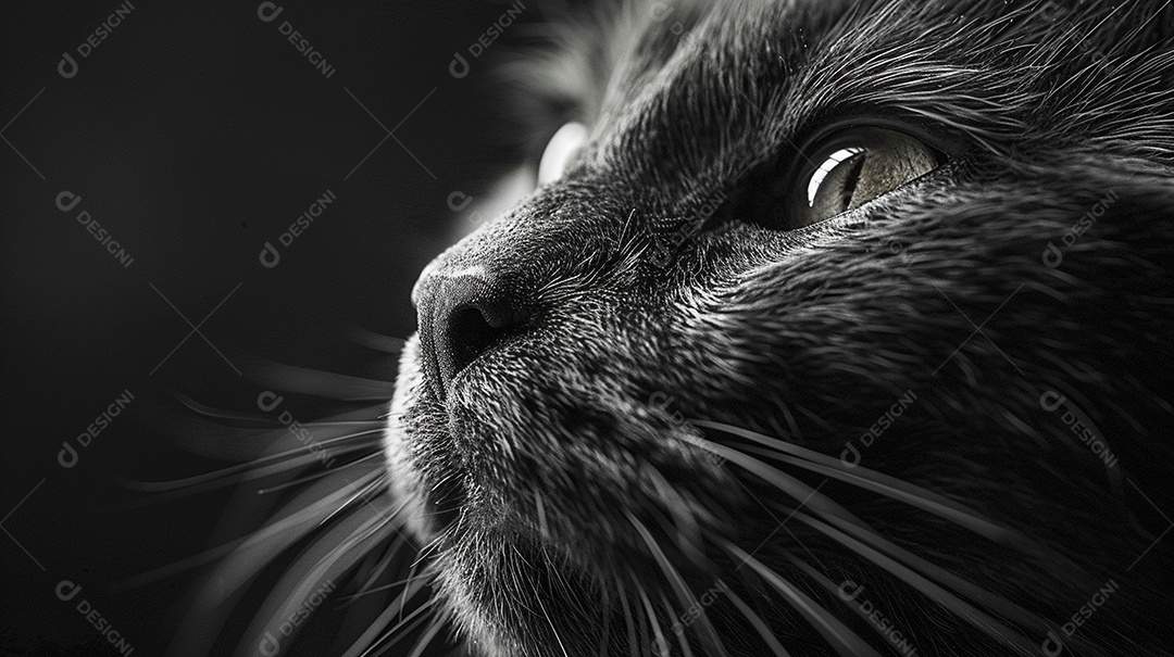 Impressionante fotografia de retrato de um gato, felino, animal de estimação