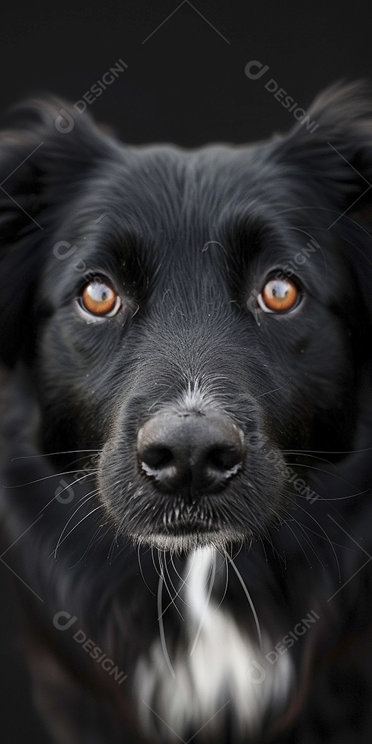 Impressionante fotografia de retrato de um cachorro, canino, animal de estimação