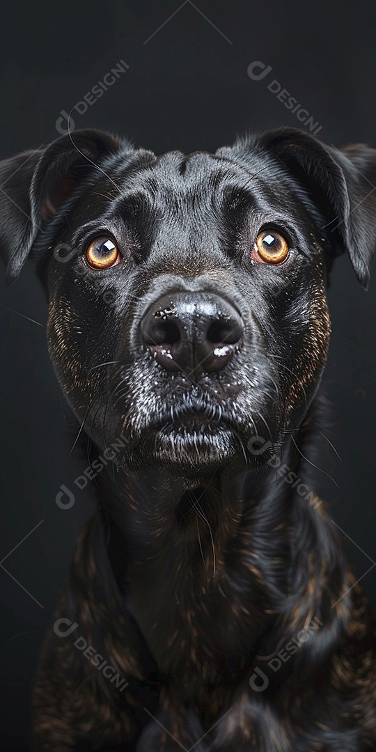 Impressionante fotografia de retrato de um cachorro, canino, animal de estimação
