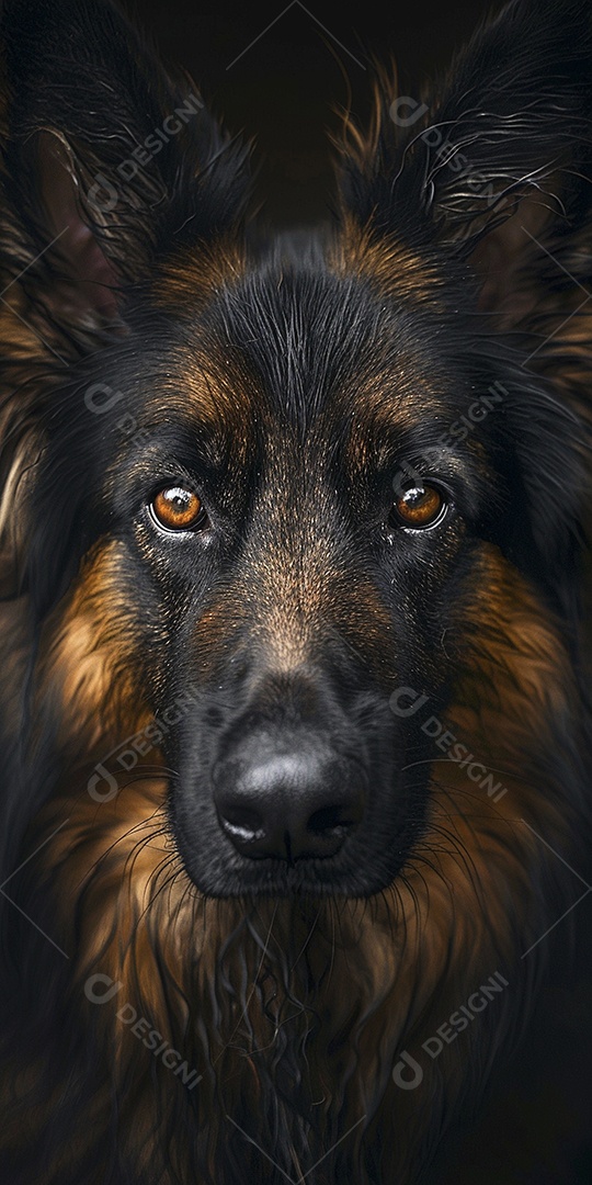 Impressionante fotografia de retrato de um cachorro, canino, animal de estimação