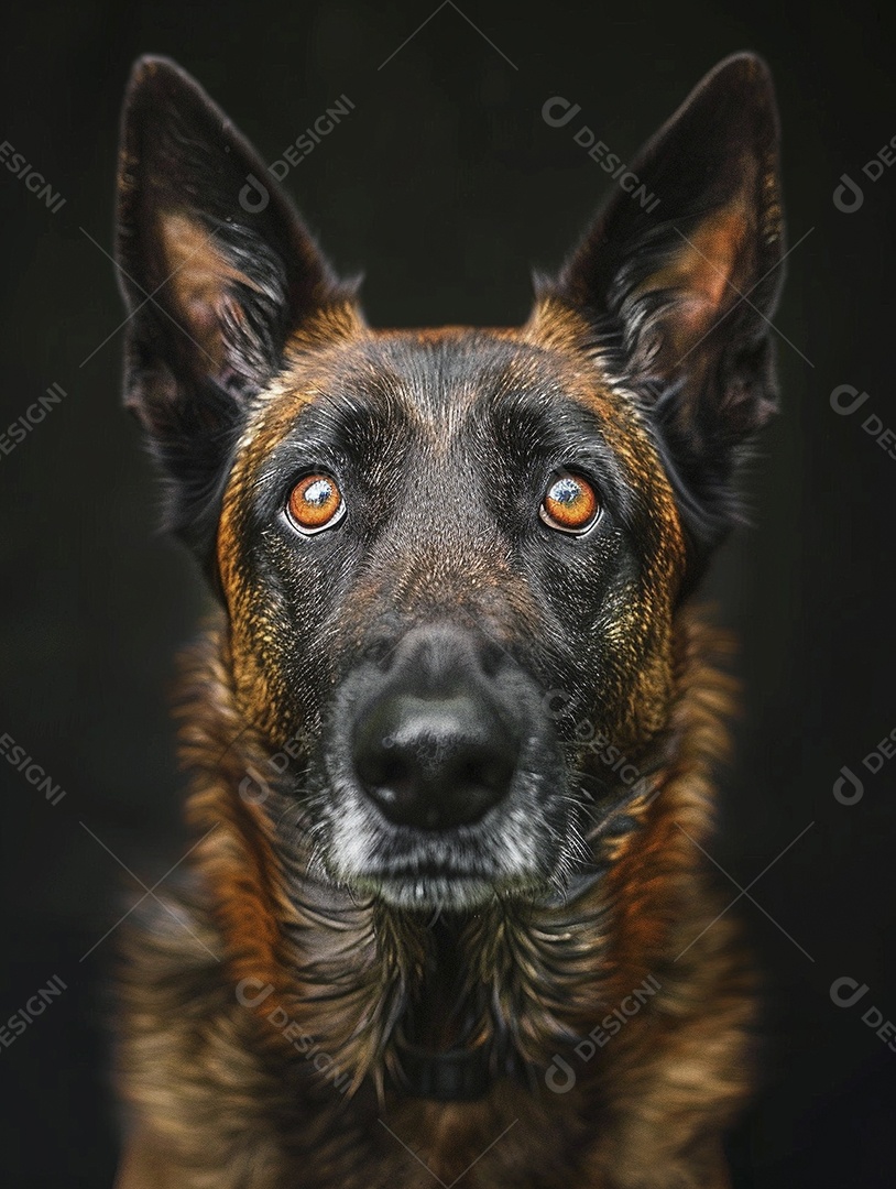 Impressionante fotografia de retrato de um cachorro, canino, animal de estimação