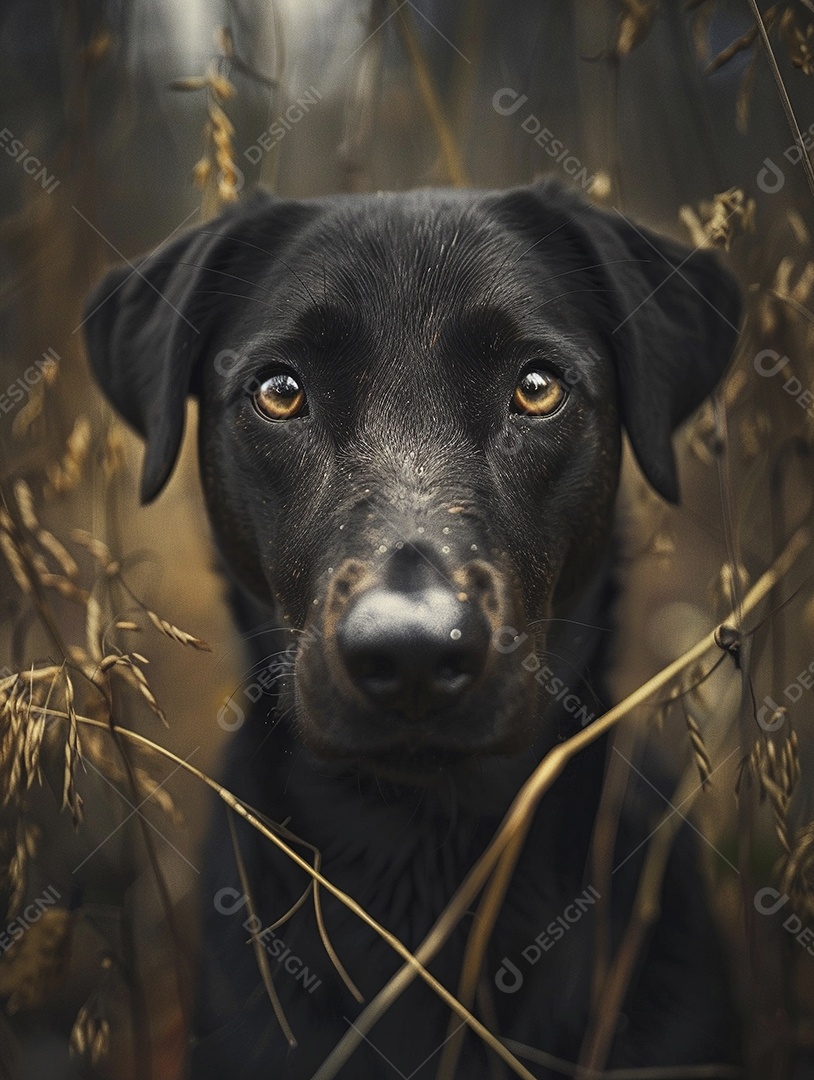 Impressionante fotografia de retrato de um cachorro, canino, animal de estimação