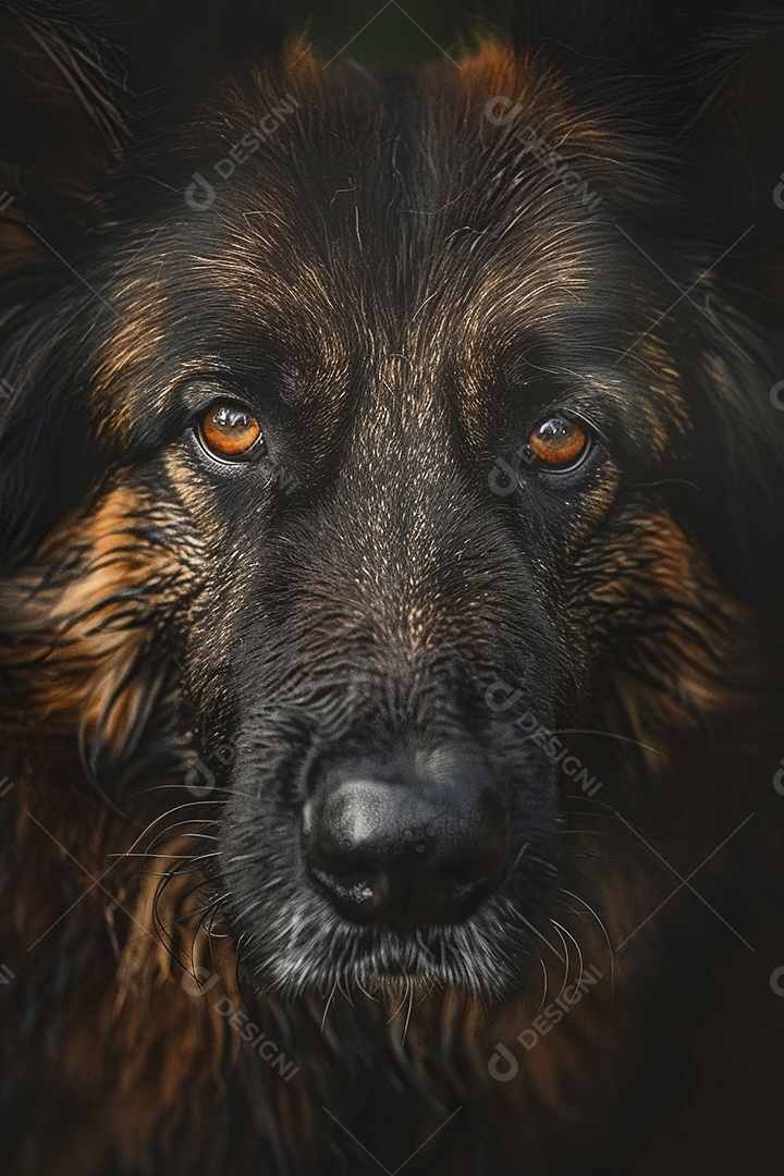 Impressionante fotografia de retrato de um cachorro, canino, animal de estimação