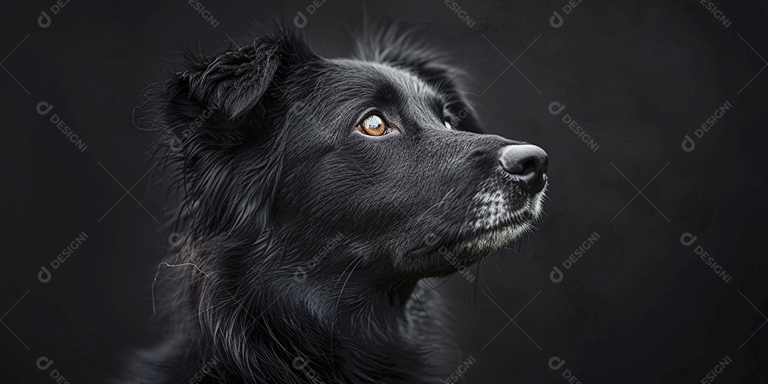 Impressionante fotografia de retrato de um cachorro, canino, animal de estimação