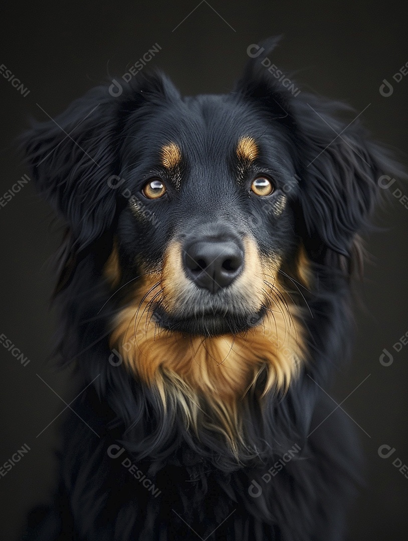 Impressionante fotografia de retrato de um cachorro, canino, animal de estimação