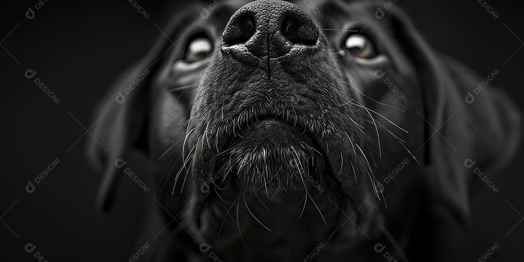 Impressionante fotografia de retrato de um cachorro, canino, animal de estimação