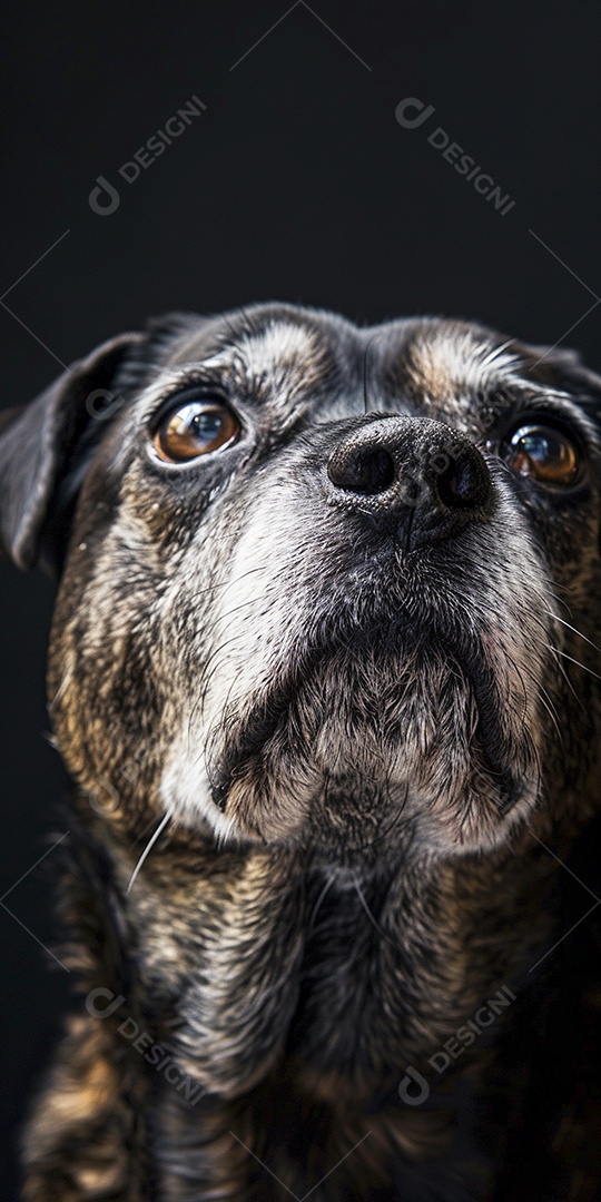 Impressionante fotografia de retrato de um cachorro, canino, animal de estimação