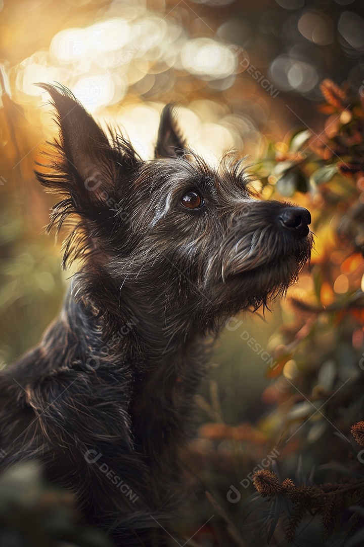 Impressionante fotografia de retrato de um cachorro, canino, animal de estimação