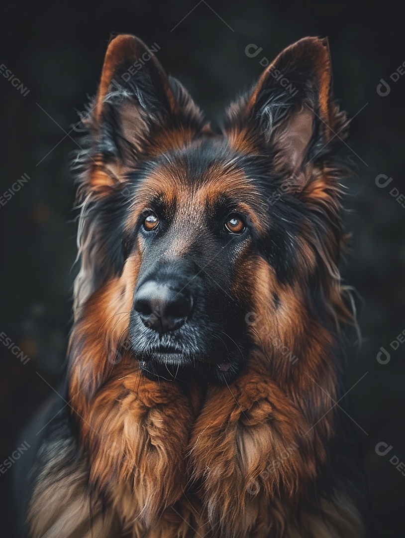Impressionante fotografia de retrato de um cachorro, canino, animal de estimação