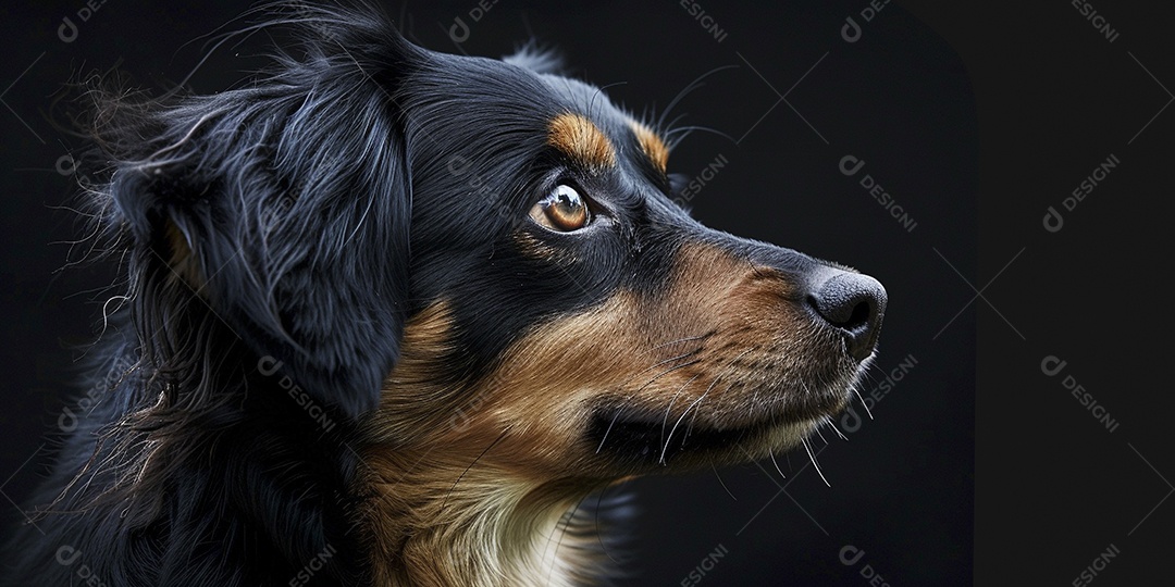 Impressionante fotografia de retrato de um cachorro, canino, animal de estimação