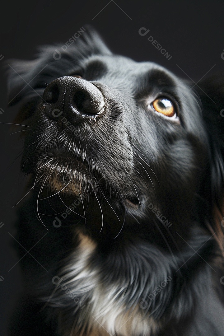 Impressionante fotografia de retrato de um cachorro, canino, animal de estimação