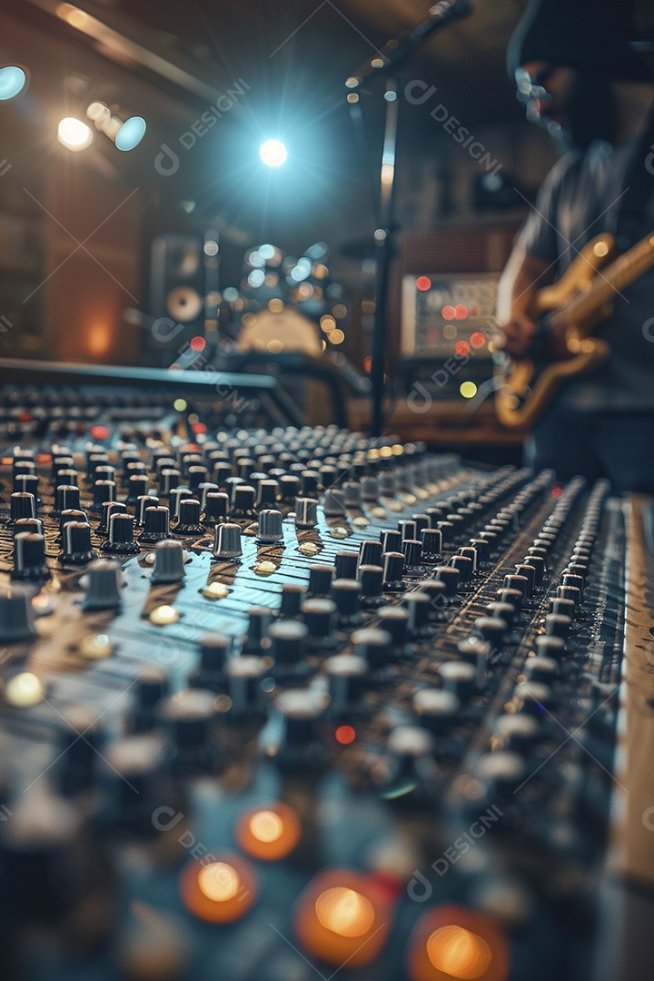 Banda musical se apresentando no palco de concertos, músicos, guitarristas, performance ao vivo