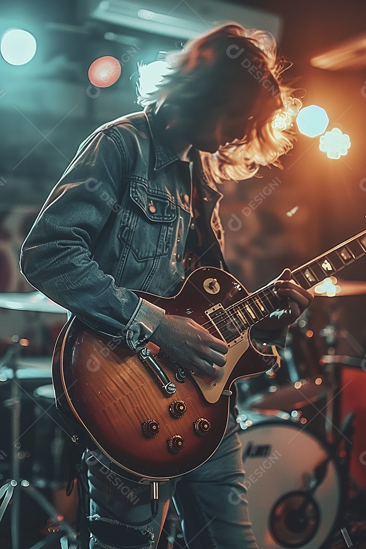 Banda musical se apresentando no palco de concertos, músicos, guitarristas, performance ao vivo