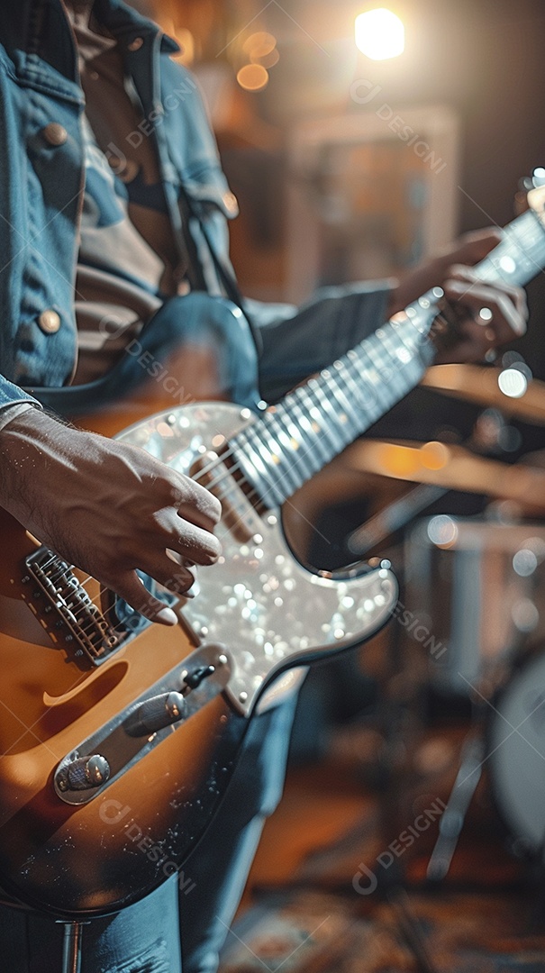 Banda musical se apresentando no palco de concertos, músicos, guitarristas, performance ao vivo