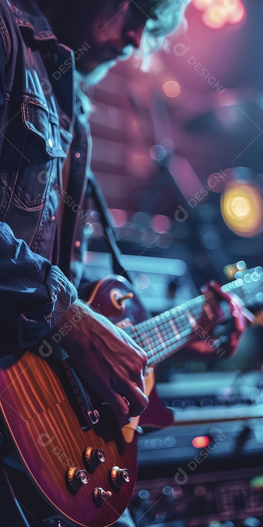 Banda musical se apresentando no palco de concertos, músicos, guitarristas, performance ao vivo