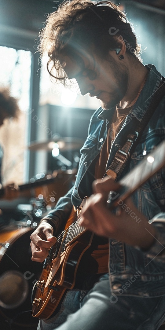 Banda musical se apresentando no palco de concertos, músicos, guitarristas, performance ao vivo