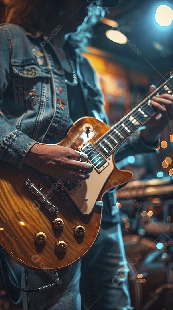 Banda musical se apresentando no palco de concertos, músicos, guitarristas, performance ao vivo
