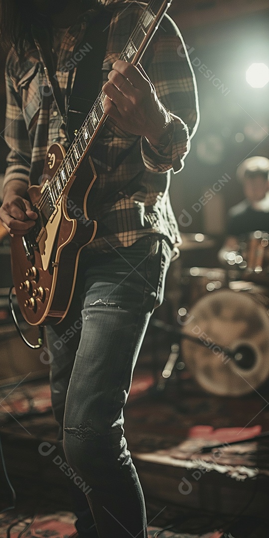 Banda musical se apresentando no palco de concertos, músicos, guitarristas, performance ao vivo
