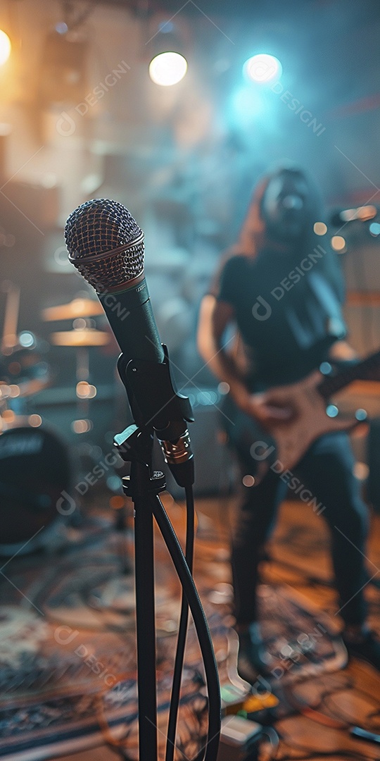 Banda musical se apresentando no palco de concertos, músicos, guitarristas, performance ao vivo