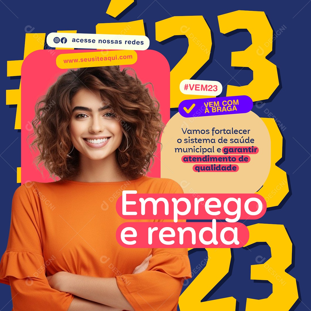 Vamos Fortalecer o Sistema de Saúde Municipal Social Media PSD Editável