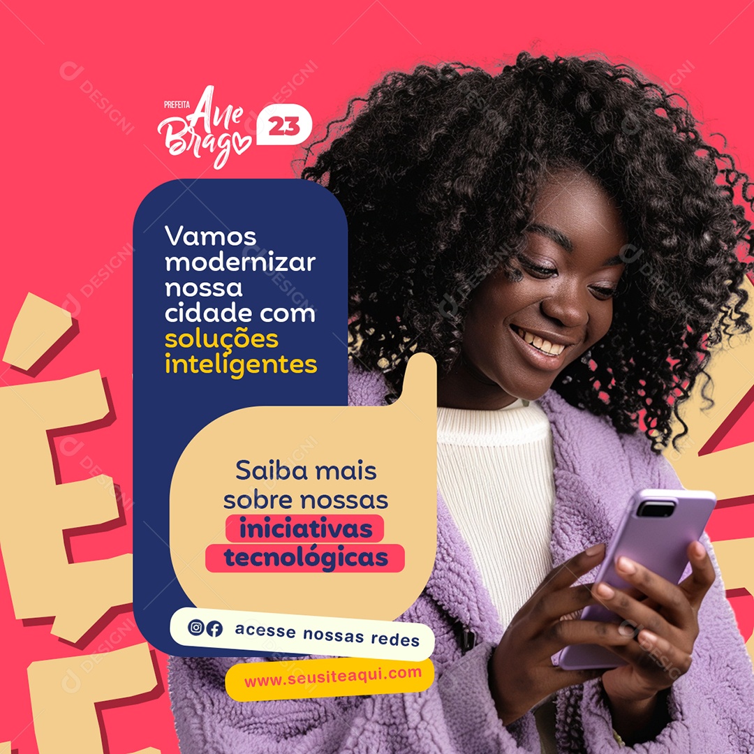 Vamos Modernizar nossa Cidade com Soluções Inteligentes Social Media PSD Editável