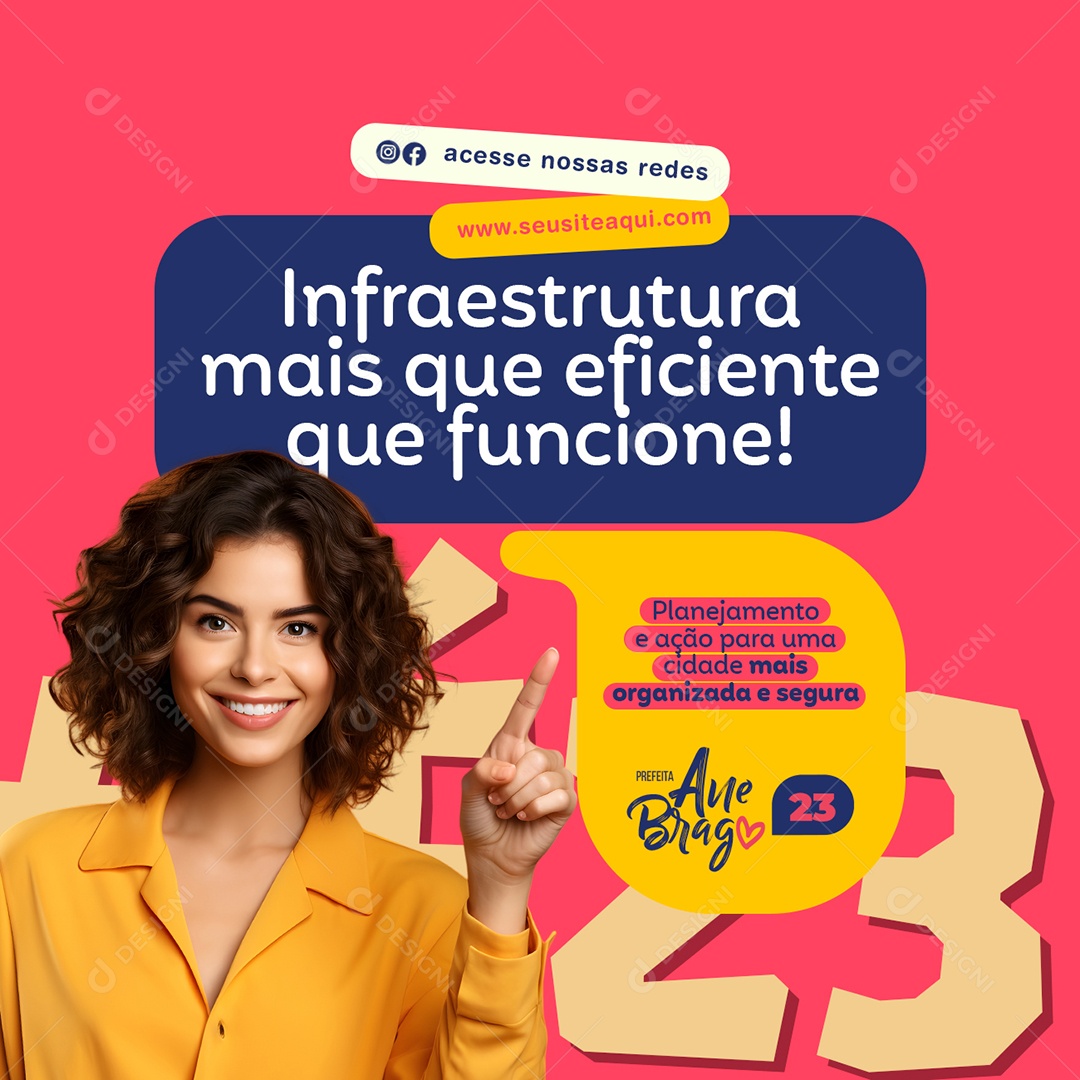 Infraestrutura mias que Eficiente que Funcione Social Media PSD Editável