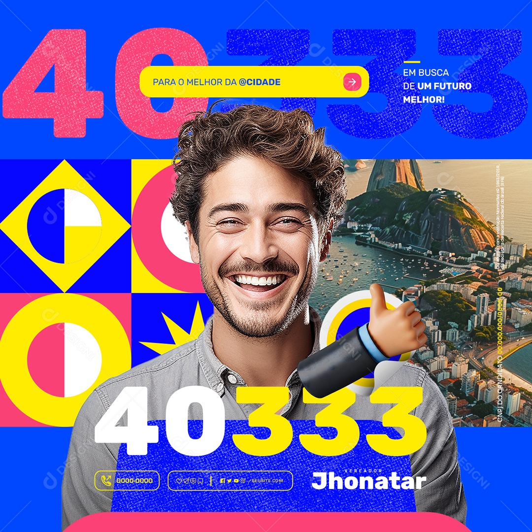 Para o Melhor da Cidade Prefeito Jhonatar Social Media PSD Editável