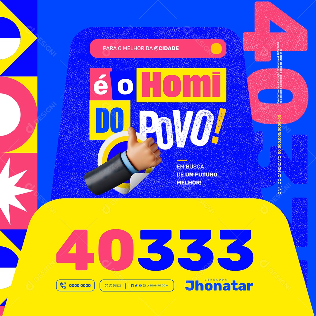 É o Homi do Povo em Busca de um Futuro Melhor Social Meda PSD Editável