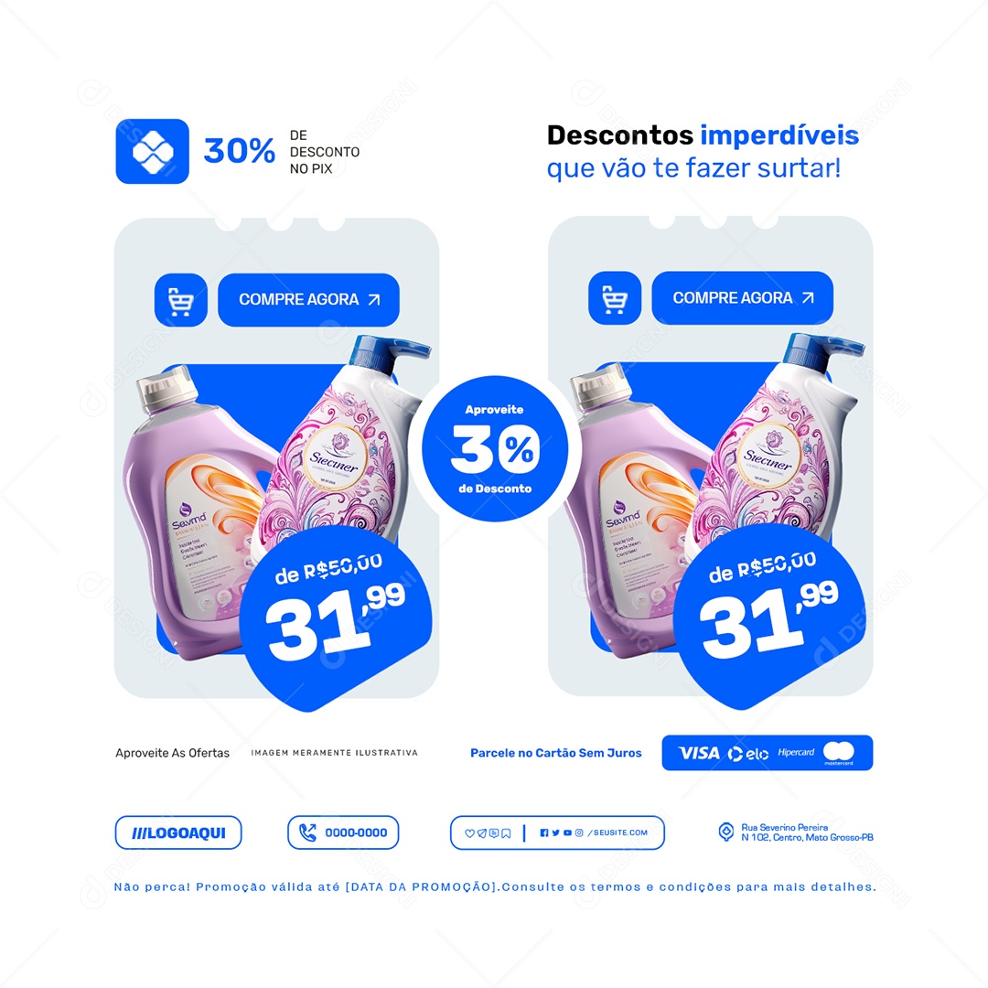 Descontos Imperdíveis Compre Agora Aproveita Social Media PSD Editável