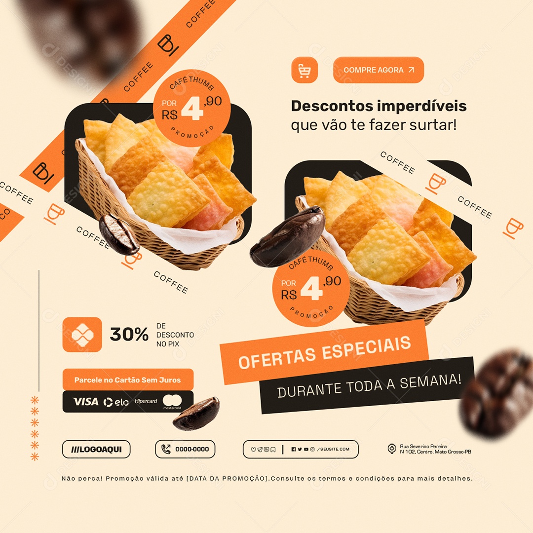 Ofertas Especiais Descontos Imperdíveis Social Media PSD Editável