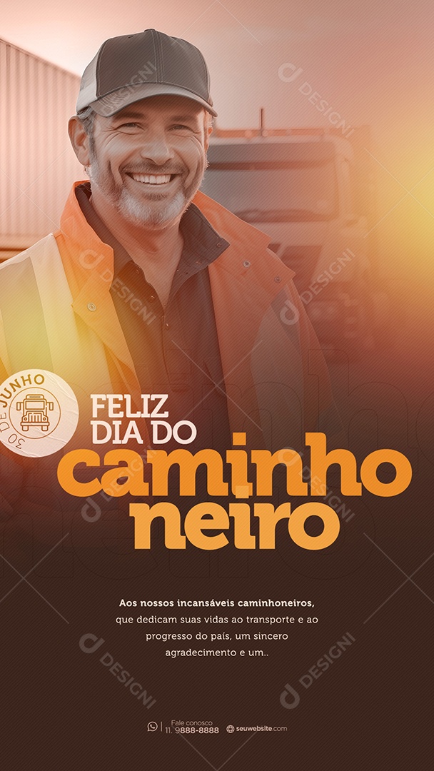 Feliz Dia Do Caminhoneiro 30 De Junho Social Media PSD Editável