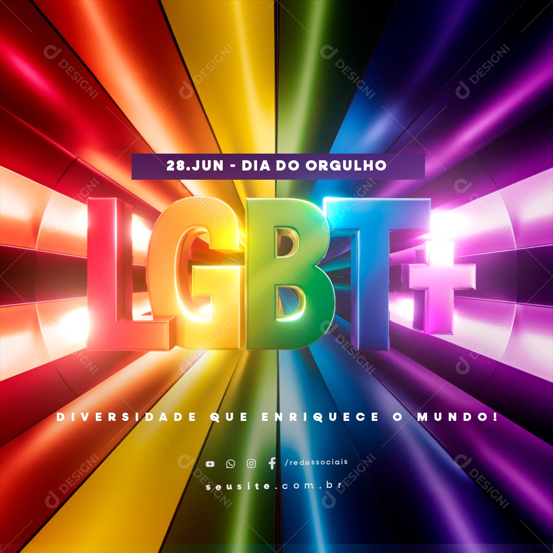 Dia Internacional do Orgulho LGBT 28 de Junho Social Media PSD Editável