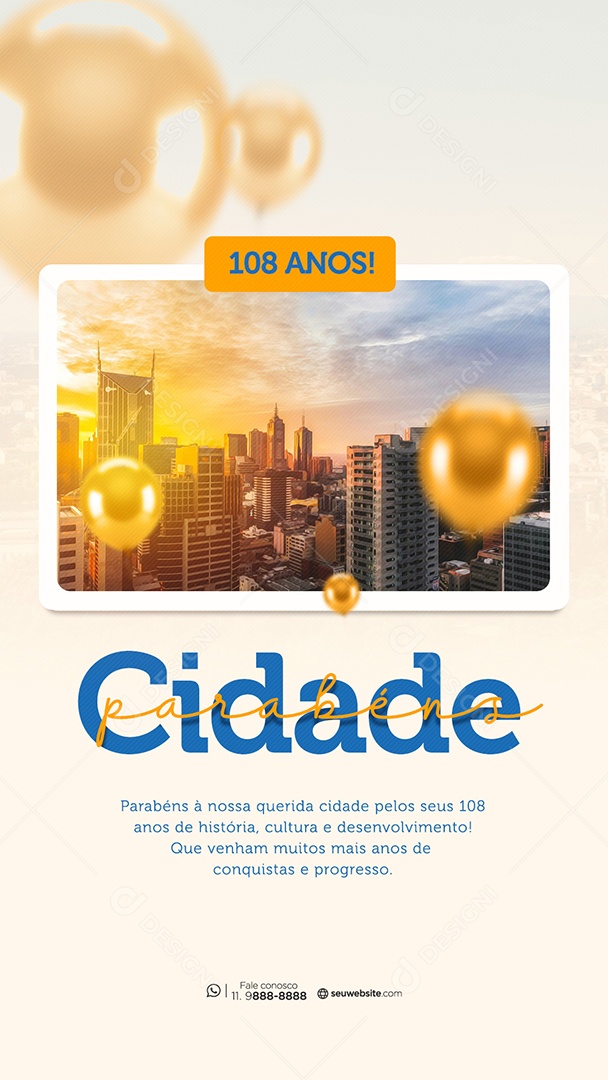 Aniversário Cidade Parabéns Social Media PSD Editável