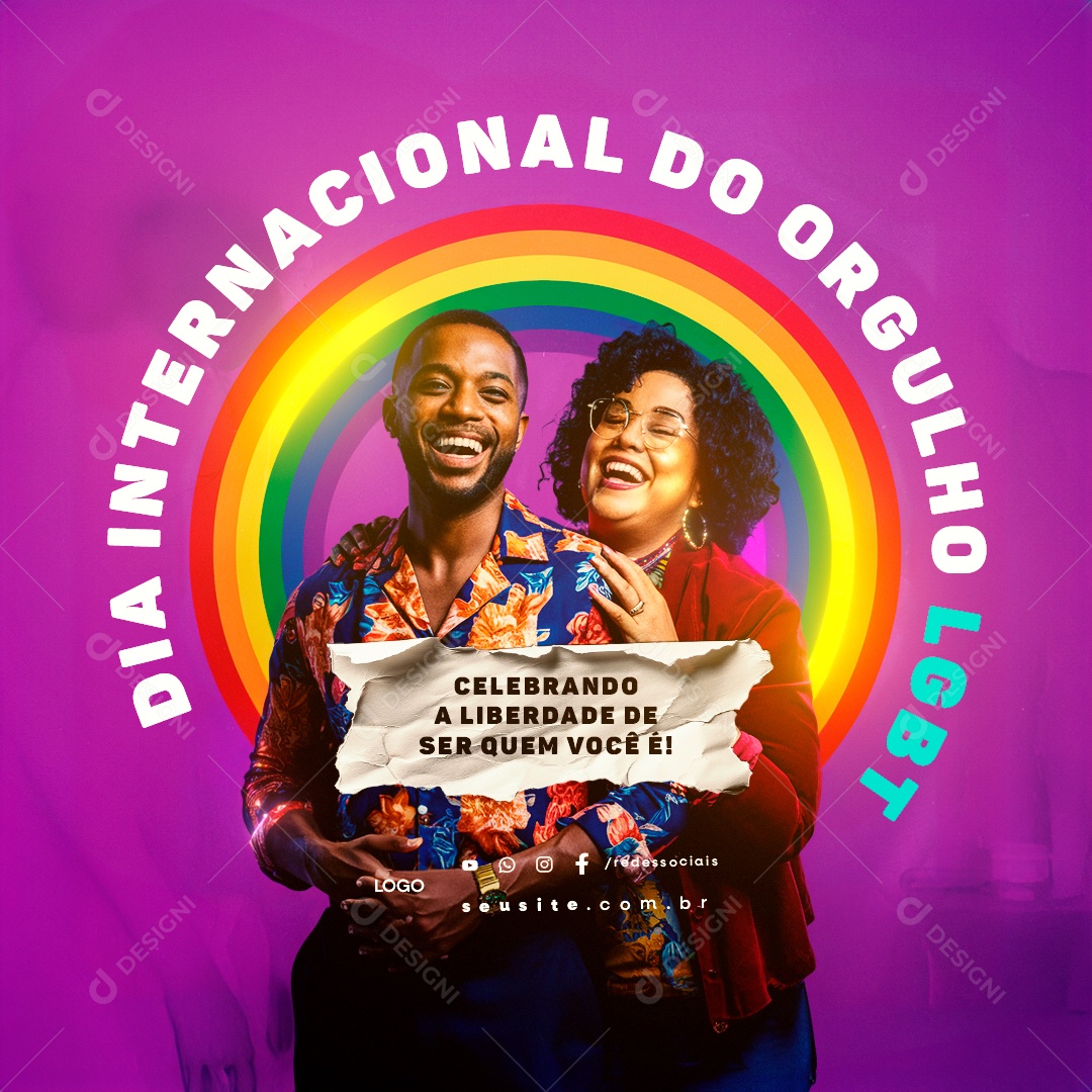 Dia Internacional do Orgulho LGBT 28 de Junho Celebrando a Liberdade Social Media PSD Editável