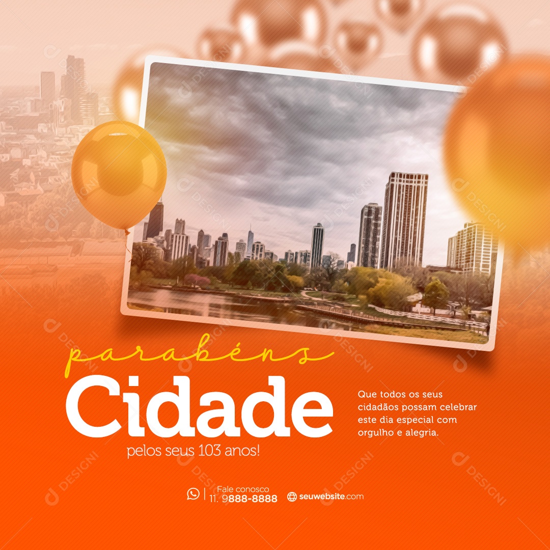 Aniversário Cidade Parabéns Social Media PSD Editável