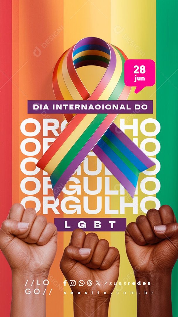 Story Social Media Dia Internacional do Orgulho LGBT 28 de Junho PSD Editável