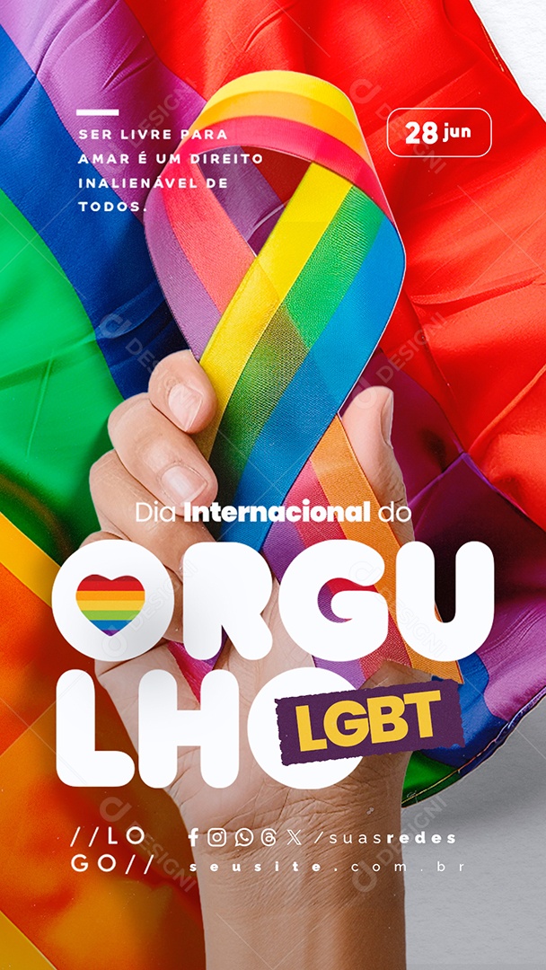 Story Dia Internacional do Orgulho LGBT 28 de Junho Social Media PSD Editável