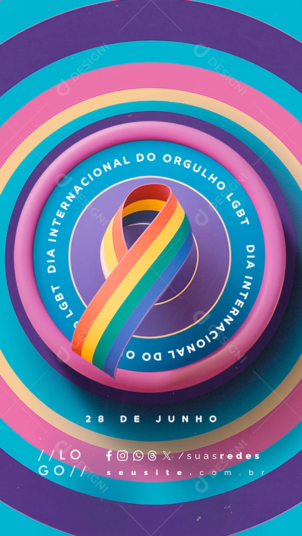 Story Social Media Dia Internacional do Orgulho LGBT 28 de Junho PSD Editável